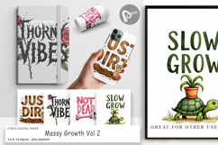 Messy Growth Blooming Digital Paper Product Image 1