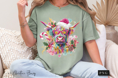 Preppy Christmas Highland Cow PNG Product Image 8