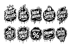Messy Street Graffiti Promo Badge Bundle Dripping Sale Product Image 2