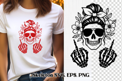Messy bun skeleton SVG design | Skull mom life SVG Product Image 1