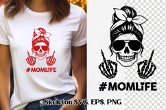 Messy bun skeleton SVG design | Skull mom life SVG Product Image 1