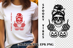 Messy bun skeleton SVG design | Skull mom life SVG Product Image 1