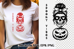 Messy bun skeleton SVG design | Skull mom life SVG Product Image 1