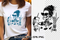 Messy bun skeleton SVG design | Skull mom life SVG Product Image 1