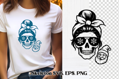 Messy bun skeleton SVG design | Skull mom life SVG Product Image 1
