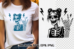 Messy bun skeleton SVG design | Skull mom life SVG Product Image 1