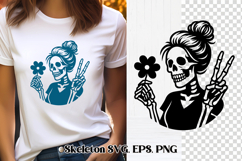 Messy bun skeleton SVG design | Skull mom life SVG Product Image 1