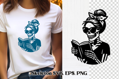 Messy bun skeleton SVG bundle | Skull mom life SVG Product Image 2