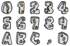 Metal Steel Lettering Font ABC SVG PNG Cartoon Type Product Image 2