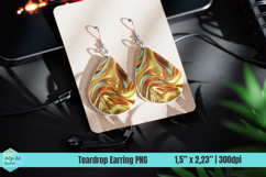 Metallic Teardrop Earring Sublimation Product Image 1