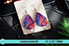 Metallic Teardrop Earring Sublimation Product Image 1