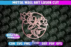 Metal Wall Art Laser Cut | Metal Flowers Laser Cut Design Product Image 1