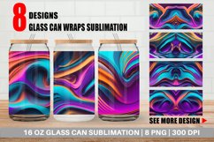Metallic Hologram Wavy Fluid Glass Can Wraps Product Image 1