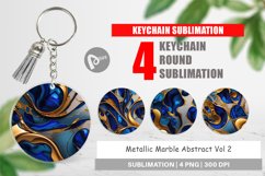 Keychain Metallic Marble Abstract Product Image 1