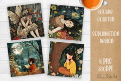 Tarot Card Funny, Square Coaster, Sarcastic Sublimation Product Image 1