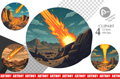 Falling Meteor Clipart Product Image 1