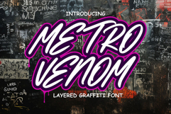 Metro Venom - Outlined Brush Graffiti Font Product Image 1