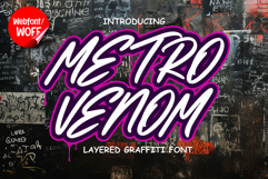Metro Venom | Monoline Graffiti Webfont for Clean Urban Product Image 1