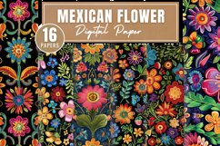Mexican Flower Digital Paper Bundle Product Image 1