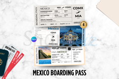 Mexico Canva Boarding Pass Trip Ticket Template Product Image 1