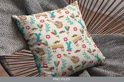Adorable Mexican Doodle Pattern, Seamless Pillow Sublimation Product Image 1