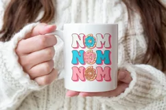 NOM NOM NOM. Cute Donut quote SVG. Sublimation PNG. Product Image 3
