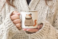 Fat cat in sweater.Stickers and Sublimation PNG. Product Image 5