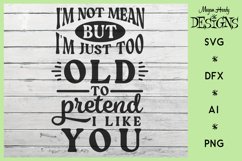 I'm Not Mean Too Old To Pretend I Like You Product Image 1