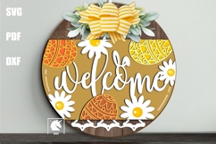 Easter Eggs Welcome Sign SVG | Easter Floral Sign SVG Product Image 1