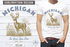 Michigan Vintage United States Sublimation Design Product Image 1