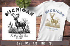Michigan deer svg Vintage United states design