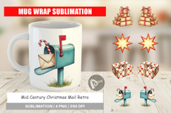 Mid-Century Christmas Mail Mug Wrap Product Image 1