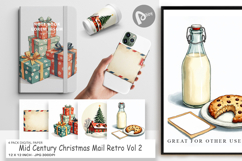 Mid-Century Christmas Mail Digital Paper Product Image 1