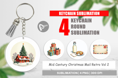 Mid-Century Christmas Mail Keychain Product Image 1