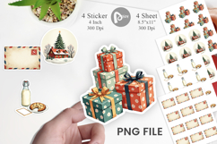 Mid-Century Christmas Mail Sticker Product Image 1