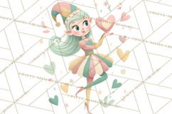 Mid Century Christmas Elf PNG, Retro Holiday Clipart Product Image 2