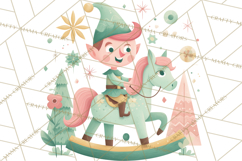 Mid Century Christmas Elf PNG, Retro Holiday Clipart Product Image 3