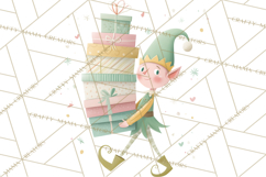 Mid Century Christmas Elf PNG, Retro Holiday Clipart Product Image 5