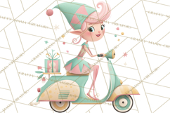 Mid Century Christmas Elf PNG, Retro Holiday Clipart Product Image 2