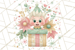 Mid Century Christmas Elf PNG, Retro Holiday Clipart Product Image 2