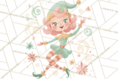 Mid Century Christmas Elf PNG, Retro Holiday Clipart Product Image 2