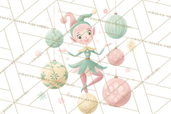 Mid Century Christmas Elf PNG, Retro Holiday Clipart Product Image 4