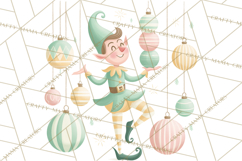 Mid Century Christmas Elf PNG, Retro Holiday Clipart Product Image 5