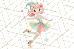 Mid Century Christmas Elf PNG, Retro Holiday Clipart Product Image 2