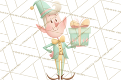 Mid Century Christmas Elf PNG, Retro Holiday Clipart Product Image 3