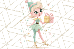 Mid Century Christmas Elf PNG, Retro Holiday Clipart Product Image 4