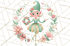 Mid Century Christmas Elf PNG, Retro Holiday Clipart Product Image 2