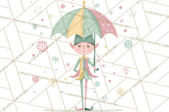 Mid Century Christmas Elf PNG, Retro Holiday Clipart Product Image 3