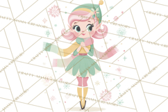 Mid Century Christmas Elf PNG, Retro Holiday Clipart Product Image 4