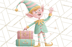 Mid Century Christmas Elf PNG, Retro Holiday Clipart Product Image 3